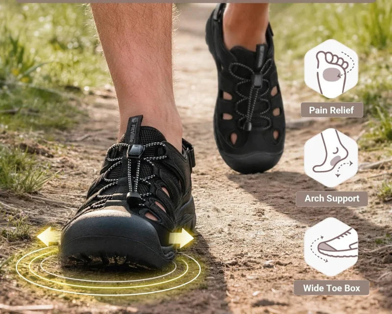 Sandale orthopédique homme fermée - Randonnée, pied large et soutien