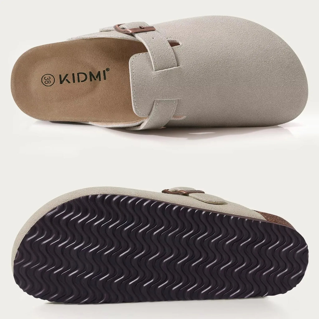 Sabot orthopédique femme en cuir — Semelle liège et bride réglable
