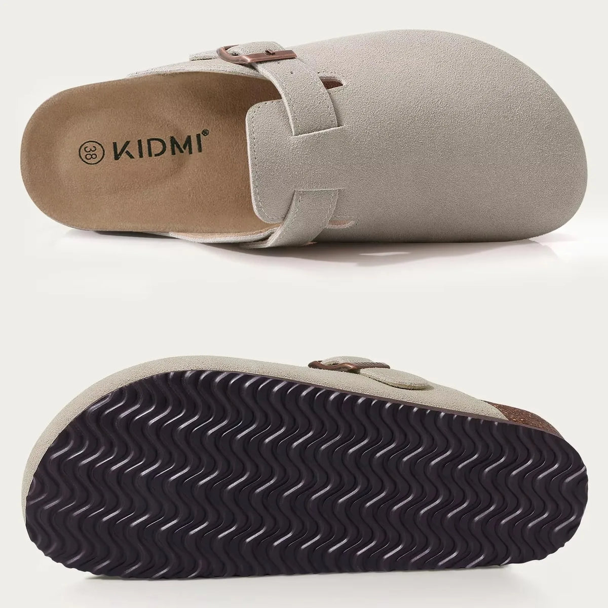 Sabot orthopédique femme en cuir — Semelle liège et bride réglable