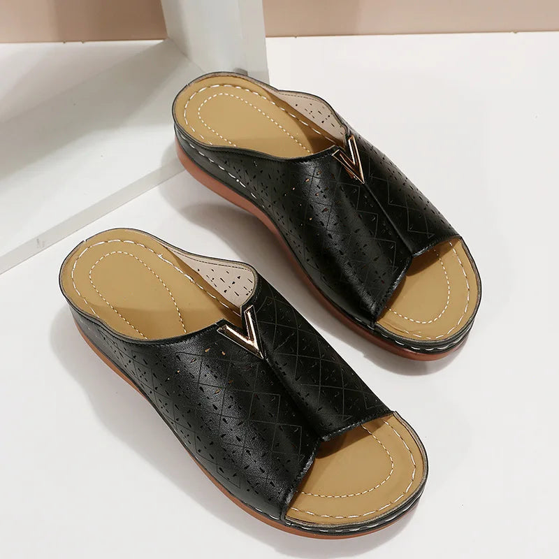 Mule orthopédique femme pour hallux valgus - Semelle compensée et confort