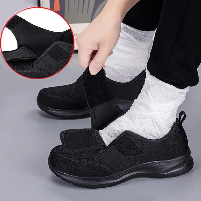 Chaussure orthopédique pieds larges et gonflés - Bride réglable