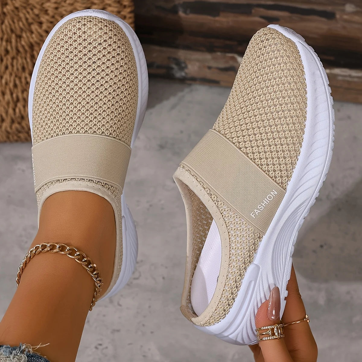 Chausson orthopédique femme à enfiler - Maille respirante légère