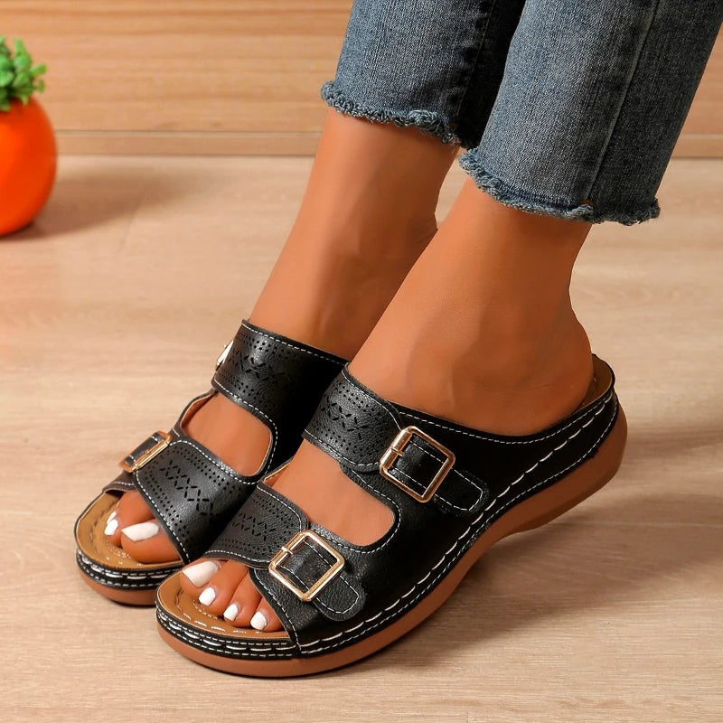 Mule orthopédique femme compensée - Bout ouvert été