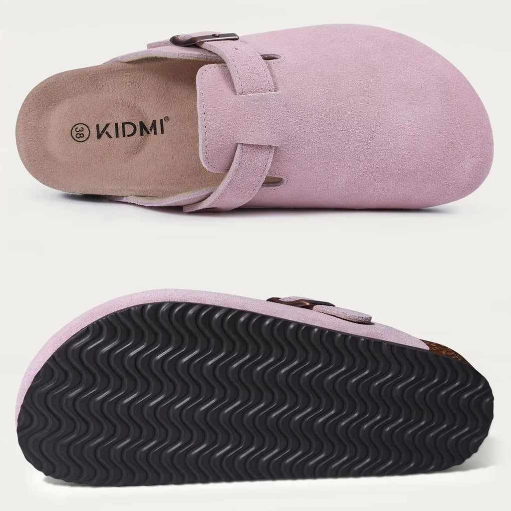 Sabot orthopédique femme en cuir — Semelle liège et bride réglable