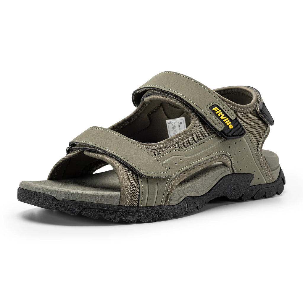 Sandale orthopédique homme à 3 brides - Pied large et soutien voûte