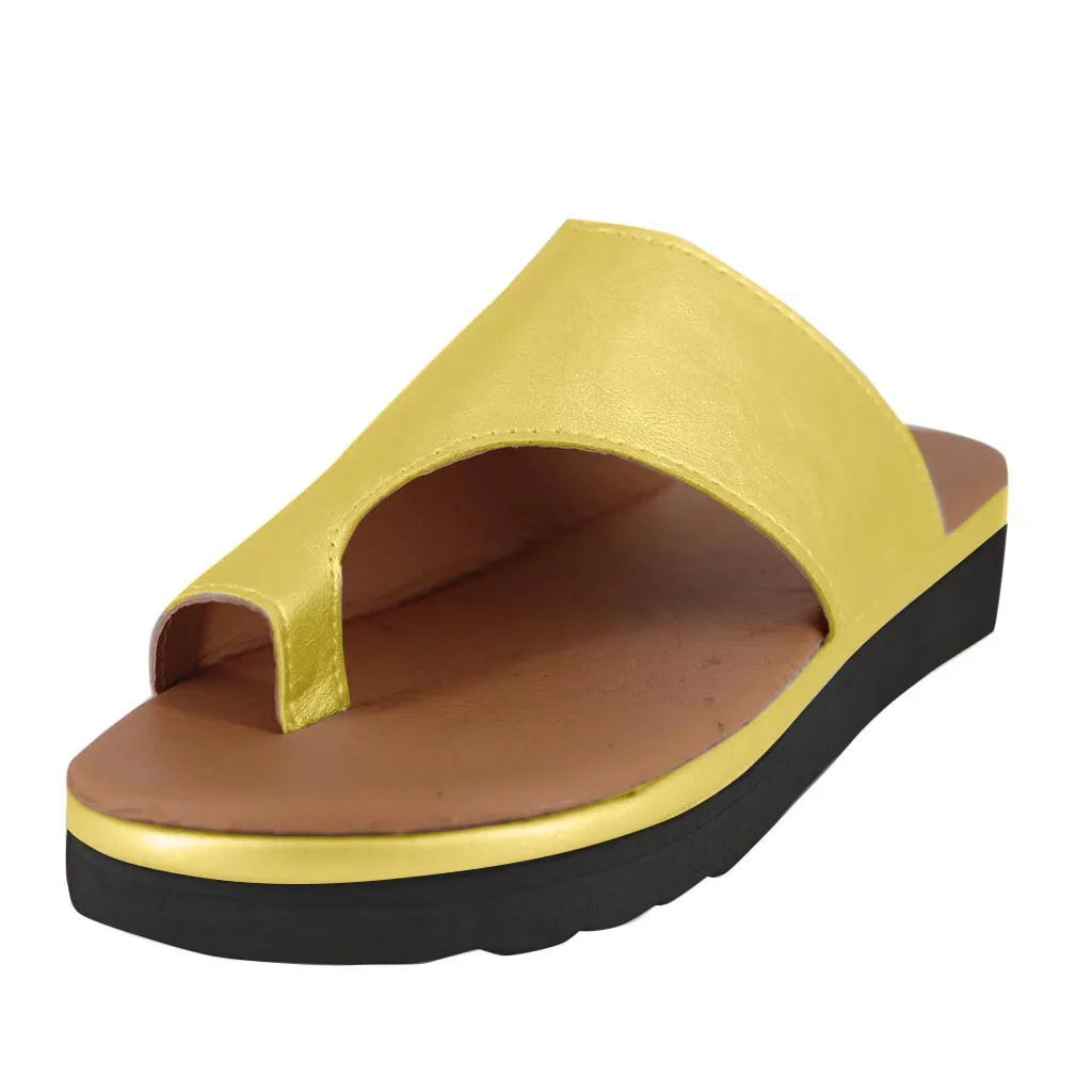 Tong orthopédique femme correctrice d'hallux valgus - Semelle plate et confort.