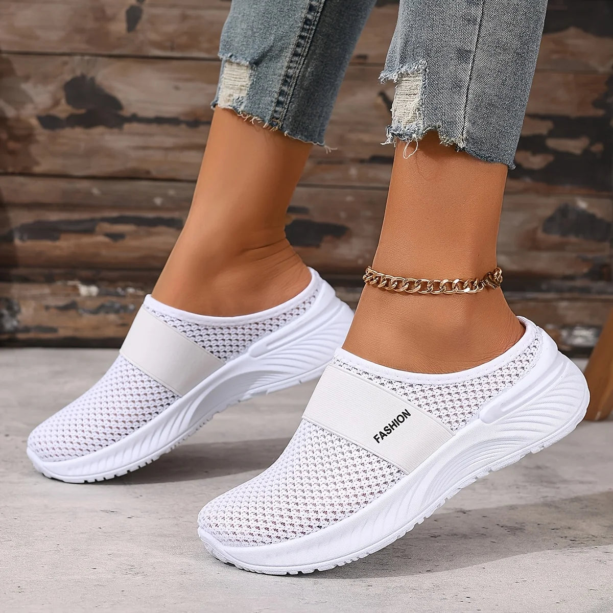 Chausson orthopédique femme à enfiler - Maille respirante légère