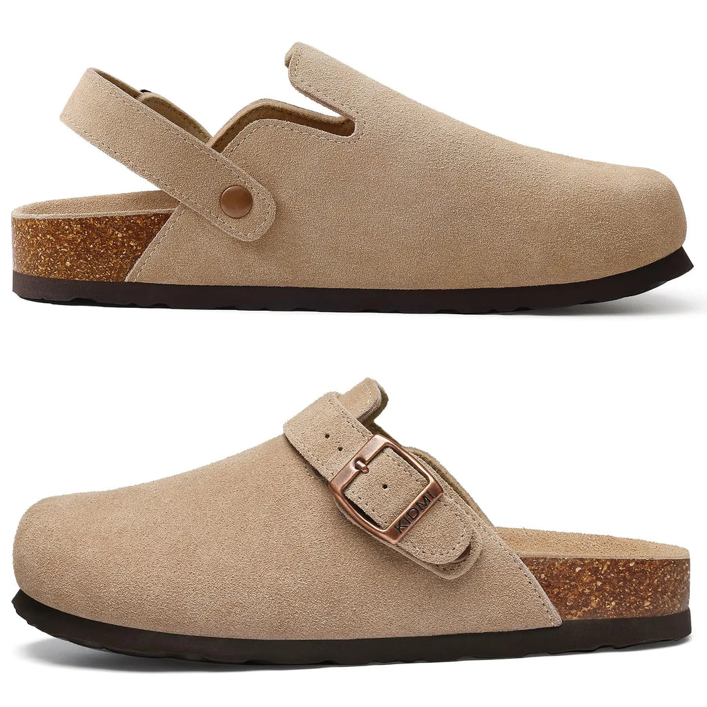 Sabot orthopédique femme en cuir — Semelle liège et bride réglable