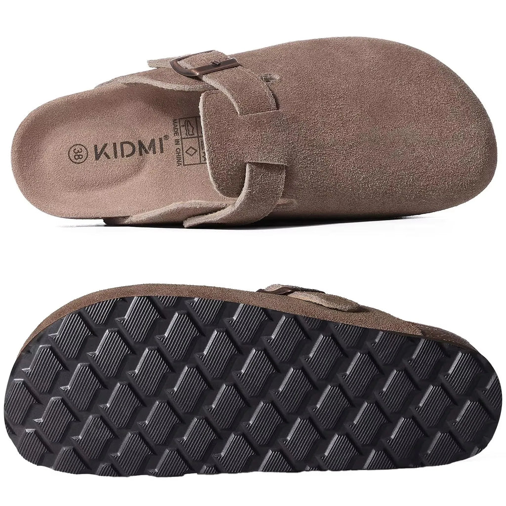 Sabot orthopédique femme en cuir — Semelle liège et bride réglable