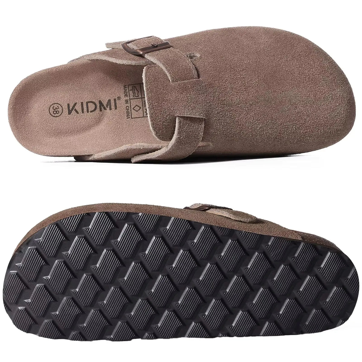 Sabot orthopédique femme en cuir — Semelle liège et bride réglable