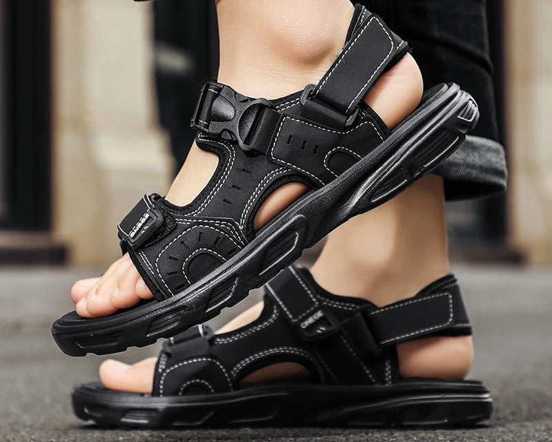 Sandale orthopédique homme à scratch - Confort et maintien réglable