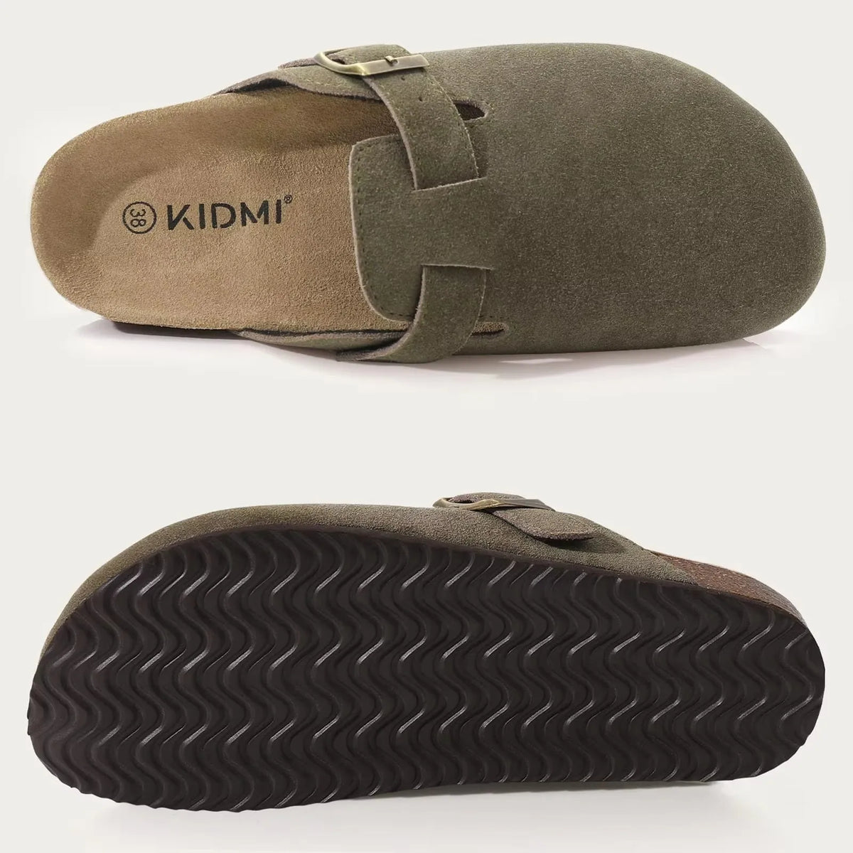 Sabot orthopédique femme en cuir — Semelle liège et bride réglable