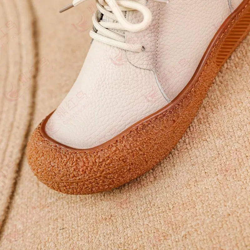 Bottine orthopédique femme cuir lacée — Chelsea plate confort