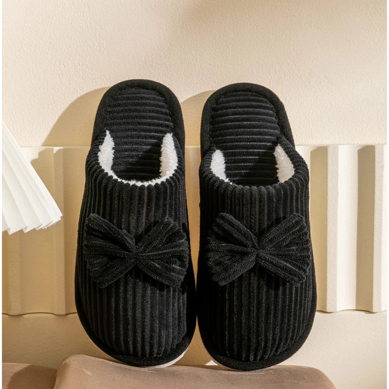 Pantoufle orthopédique femme à nœud - Doux et chaud pour l'hiver