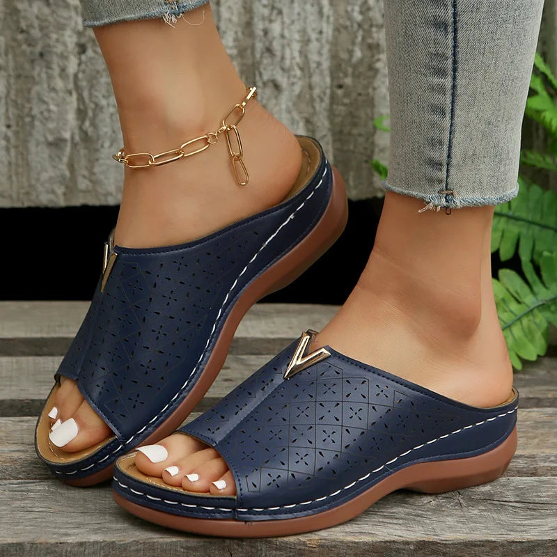 Mule orthopédique femme pour hallux valgus - Semelle compensée et confort