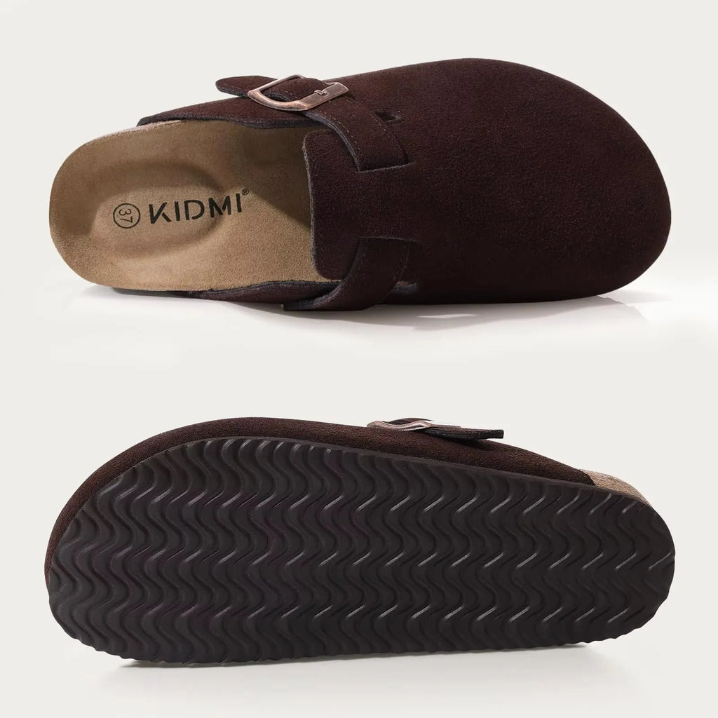 Sabot orthopédique femme en cuir — Semelle liège et bride réglable