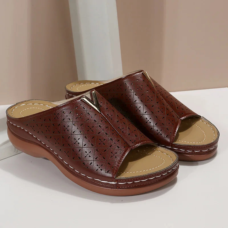 Mule orthopédique femme pour hallux valgus - Semelle compensée et confort