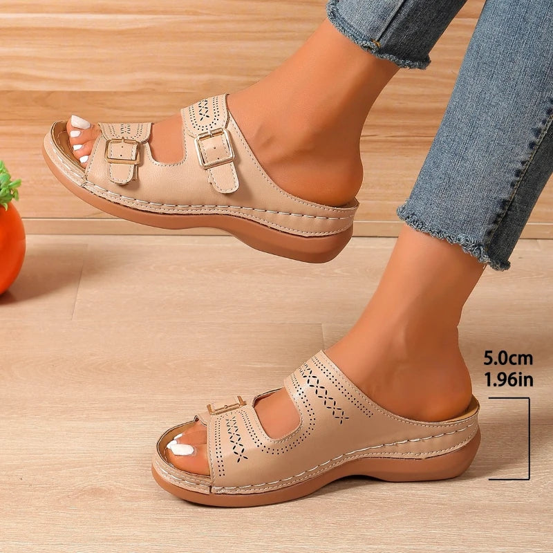 Mule orthopédique femme compensée - Bout ouvert été