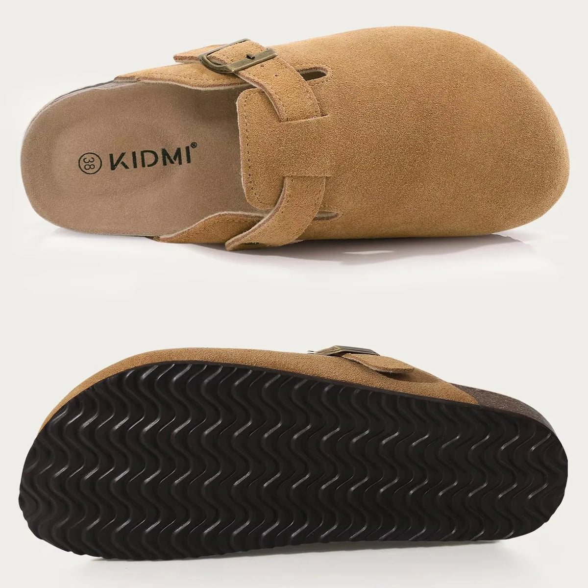 Sabot orthopédique femme en cuir — Semelle liège et bride réglable