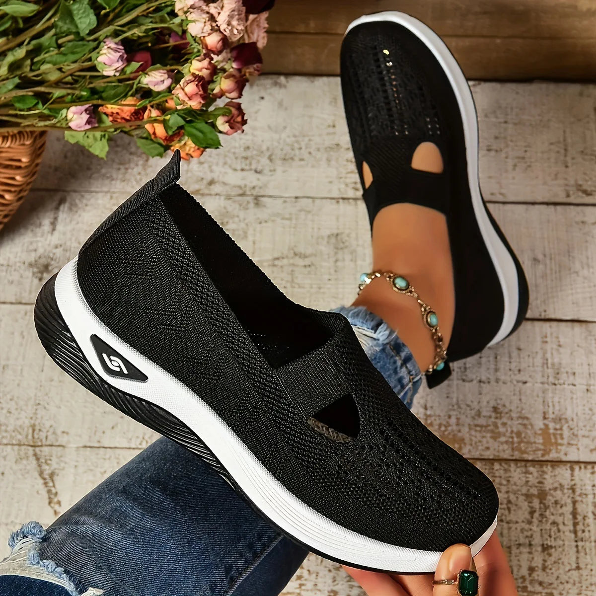 Chaussure orthopédique femme slip-on — Mesh confort léger