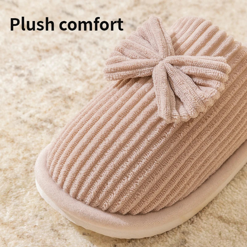 Pantoufle orthopédique femme à nœud - Doux et chaud pour l'hiver