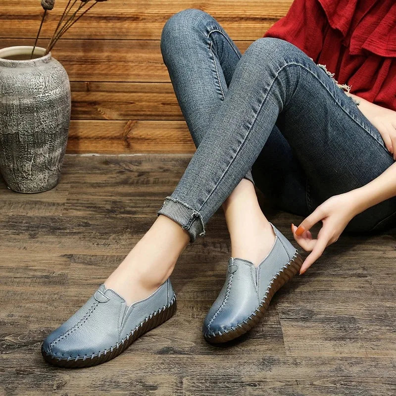 Mocassin orthopédique femme pieds larges - Confort cuir
