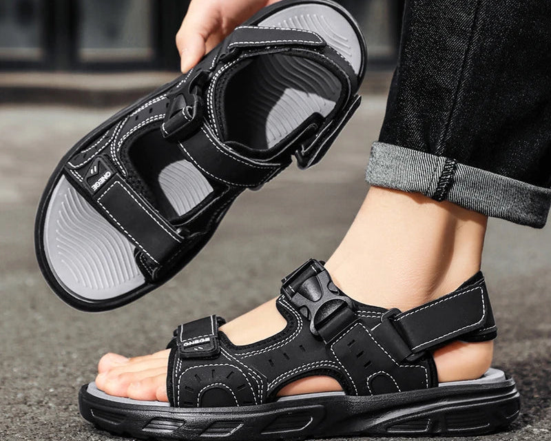 Sandale orthopédique homme à scratch - Confort et maintien réglable
