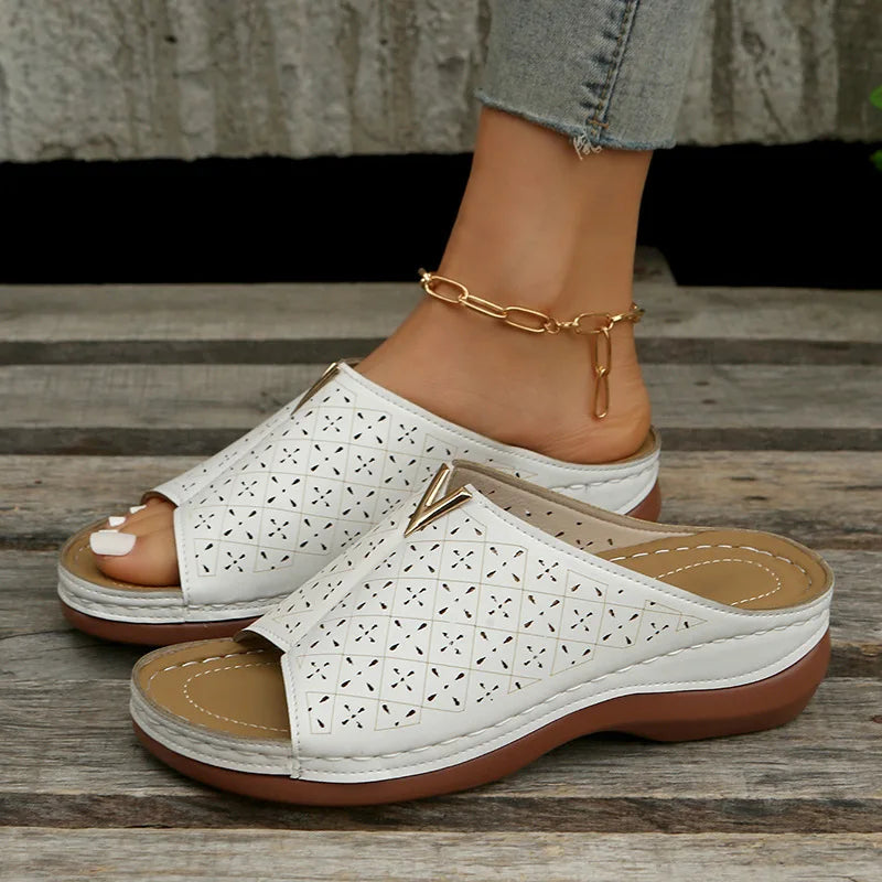 Mule orthopédique femme pour hallux valgus - Semelle compensée et confort
