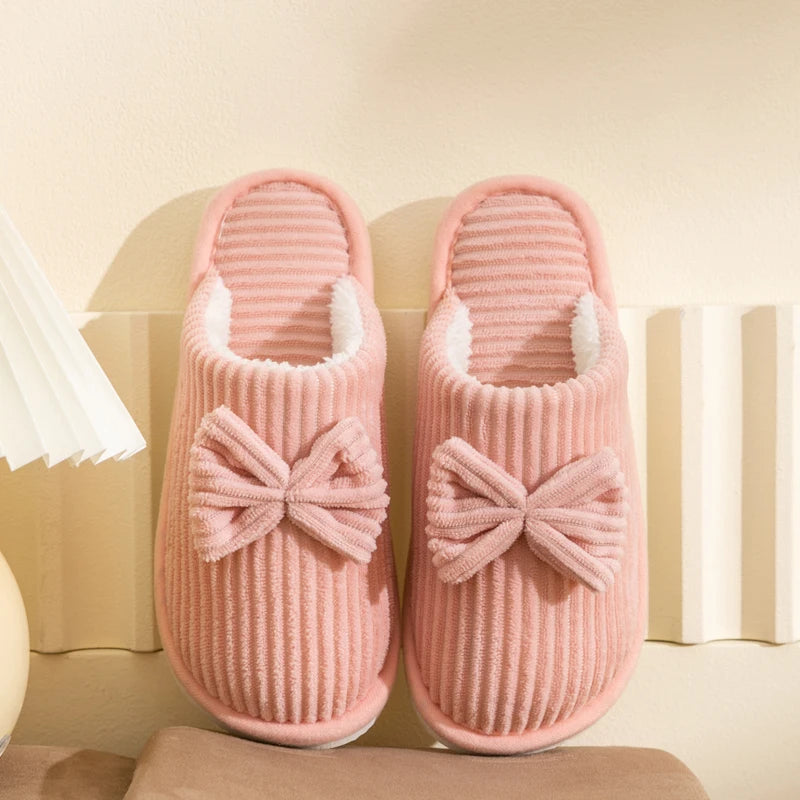 Pantoufle orthopédique femme à nœud - Doux et chaud pour l'hiver