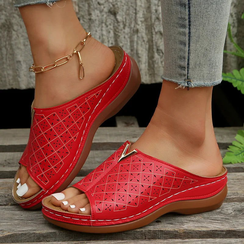 Mule orthopédique femme pour hallux valgus - Semelle compensée et confort