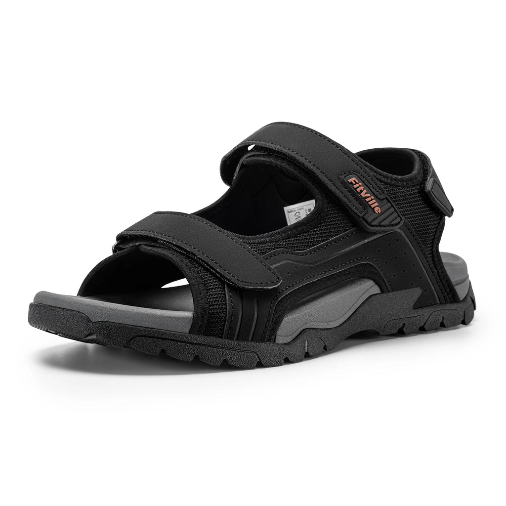 Sandale orthopédique homme à 3 brides - Pied large et soutien voûte