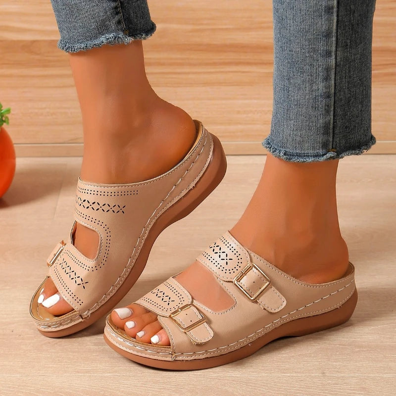 Mule orthopédique femme compensée - Bout ouvert été
