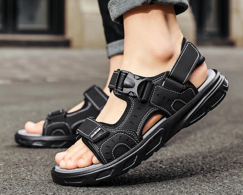 Sandale orthopédique homme à scratch - Confort et maintien réglable