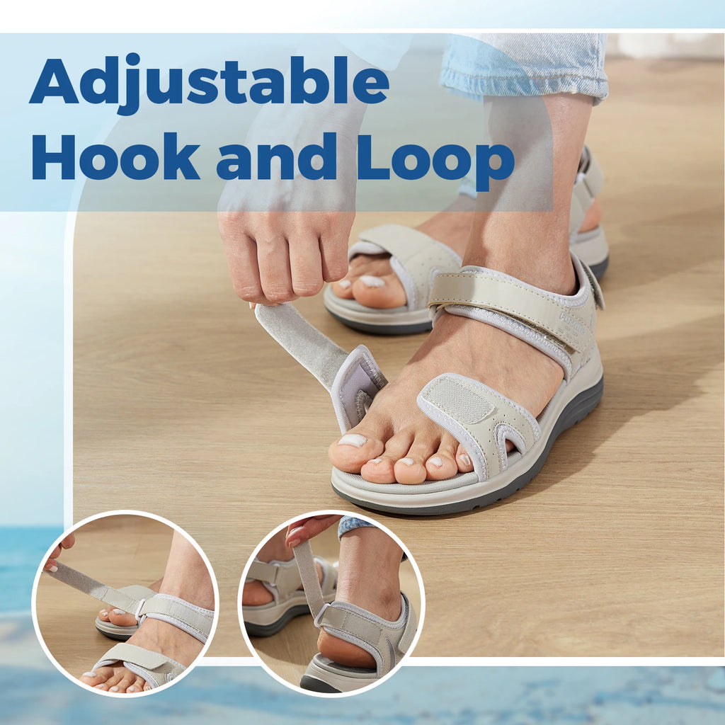 Sandale orthopédique femme pour fasciite plantaire – Confort large réglable