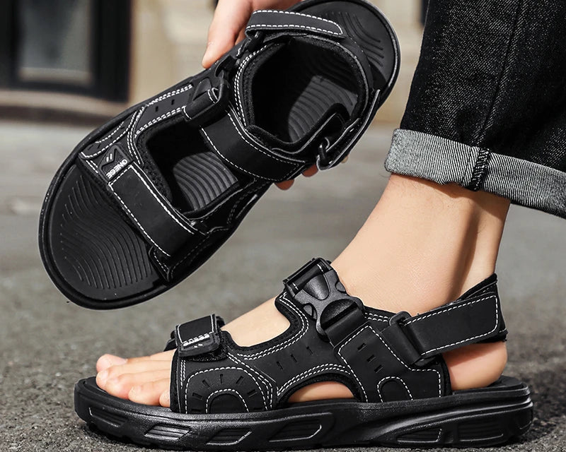 Sandale orthopédique homme à scratch - Confort et maintien réglable
