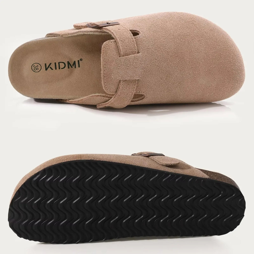 Sabot orthopédique femme en cuir — Semelle liège et bride réglable