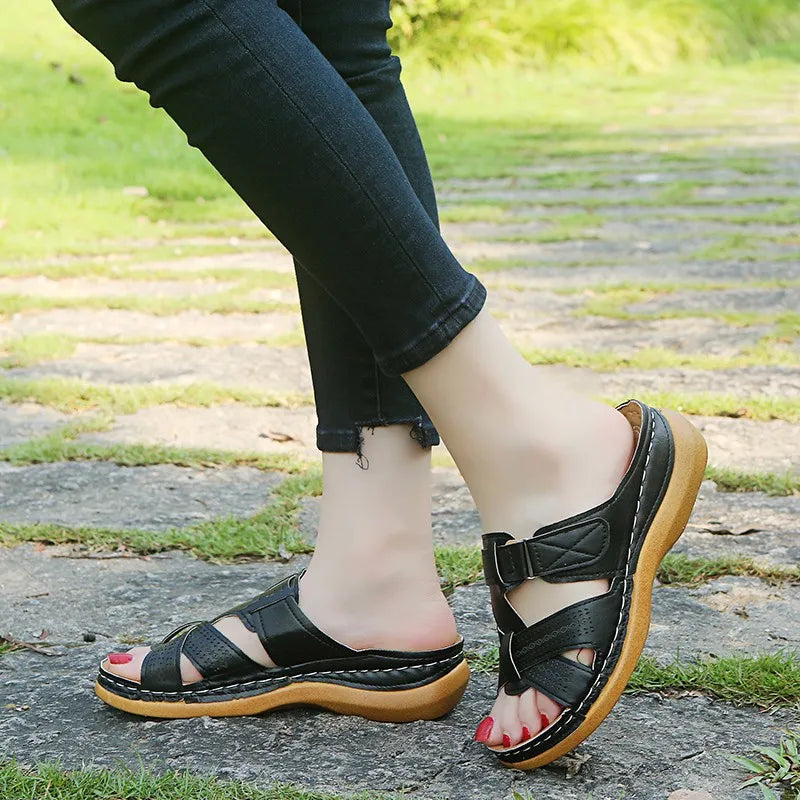 Sandale orthopédique femme compensée - Bout ouvert été