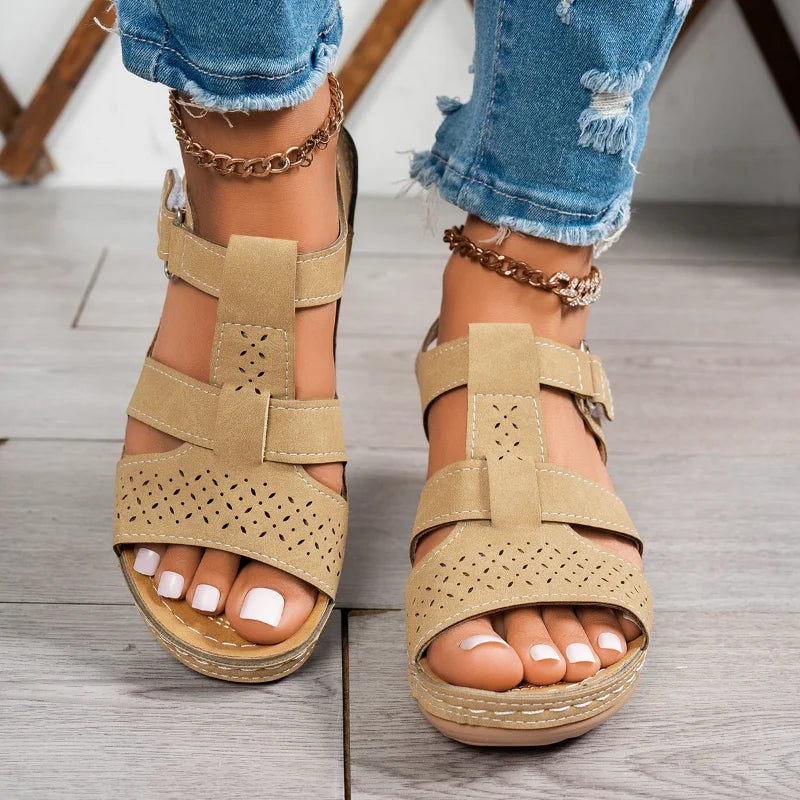 Sandale orthopédique femme compensée — Confort anatomique pour pieds sensibles