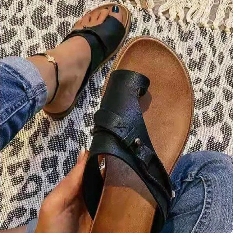 Sandale orthopédique hallux valgus femme — Correcteur d'oignon intégré