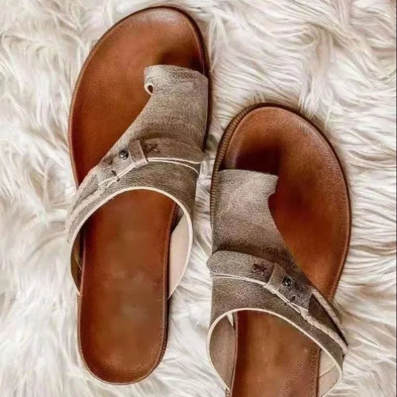 Sandale orthopédique hallux valgus femme — Correcteur d'oignon intégré