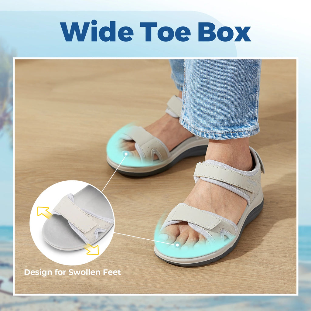 Sandale orthopédique femme pour fasciite plantaire – Confort large réglable