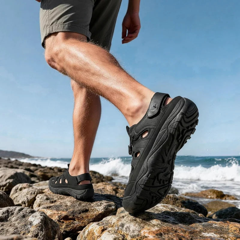 Sandale orthopédique homme fermée - Randonnée, pied large et soutien