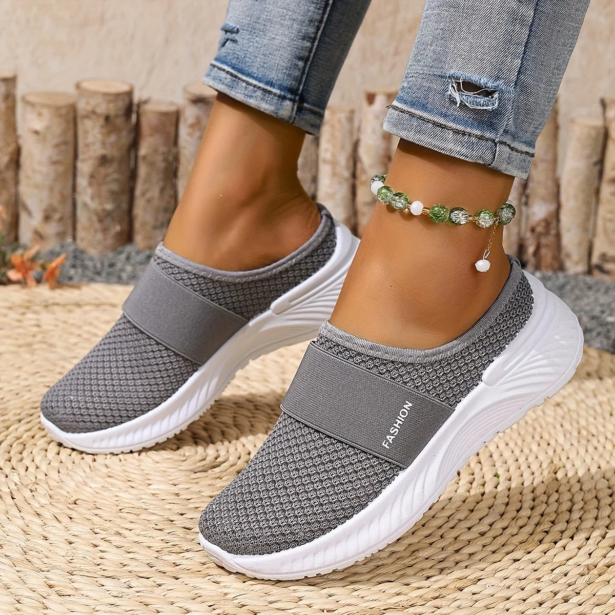 Chausson orthopédique femme à enfiler - Maille respirante légère