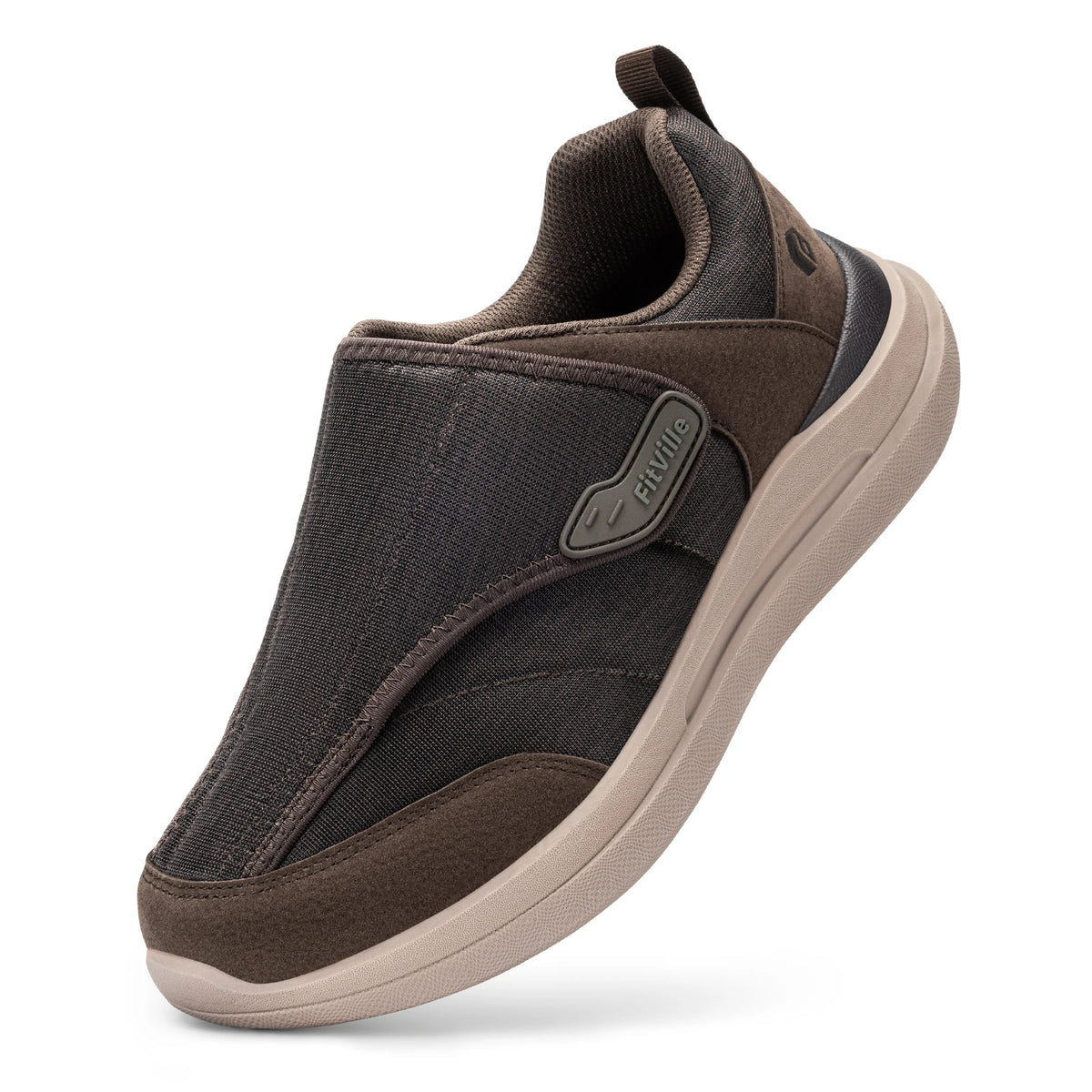Chaussure orthopédique homme pour diabétique, marron