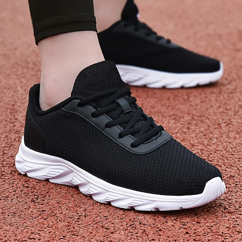 Basket orthopédique homme à semelle épaisse, noir et blanc