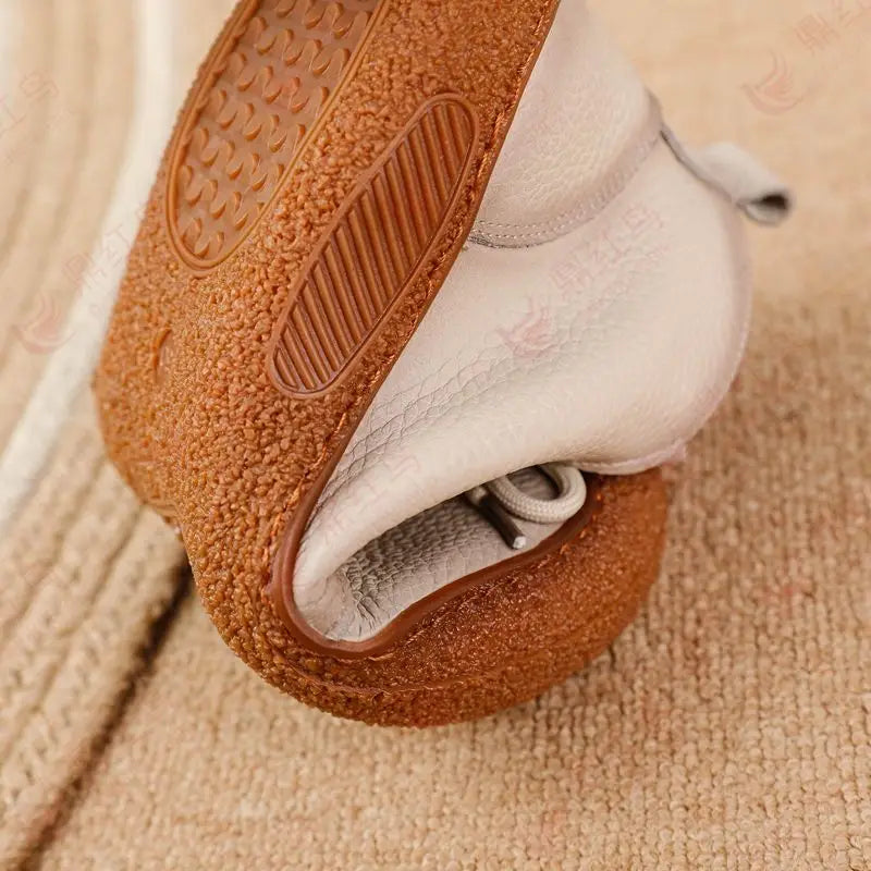 Bottine orthopédique femme cuir lacée, chelsea plate confort