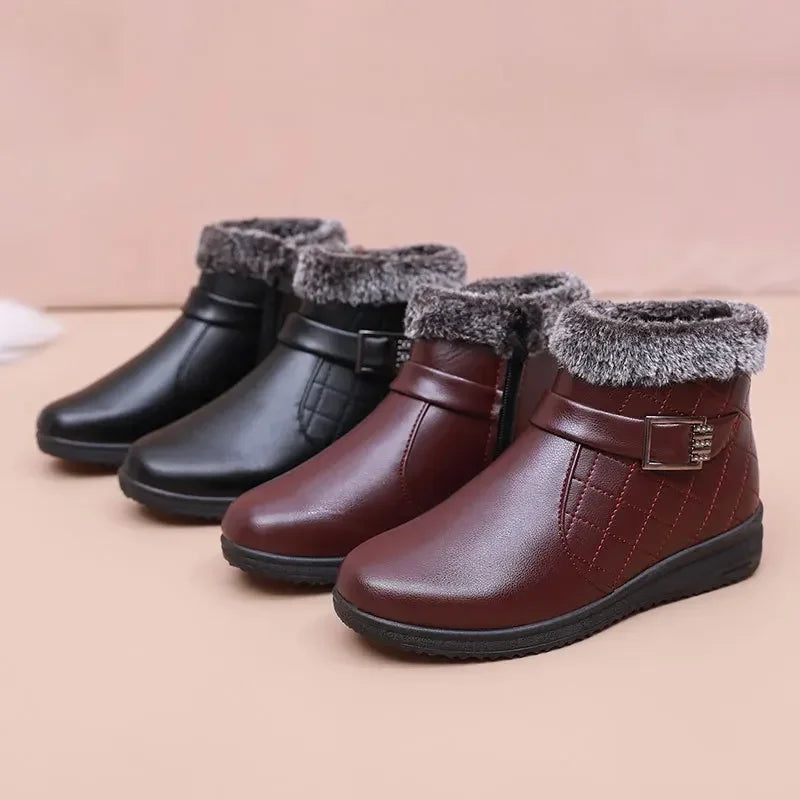 Bottine orthopédique femme fourrée, maintien chaud hiver Image