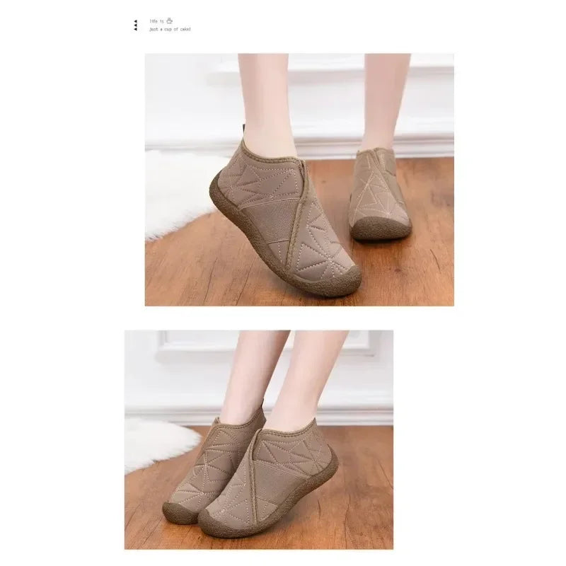Bottine orthopédique femme fourrée, confort hiver pieds sensibles