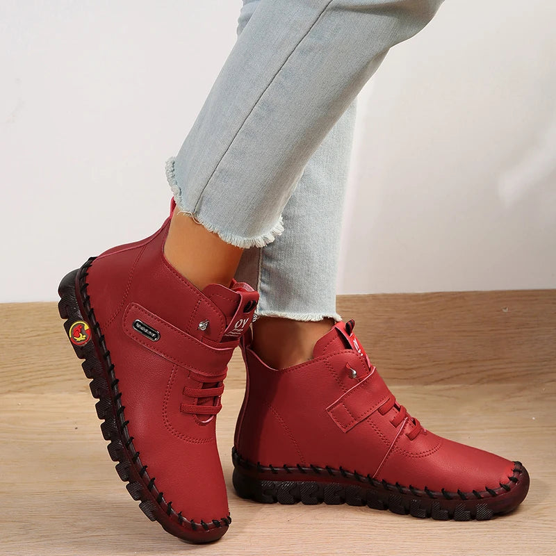 Bottine orthopédique femme lacée, maintien souple cheville