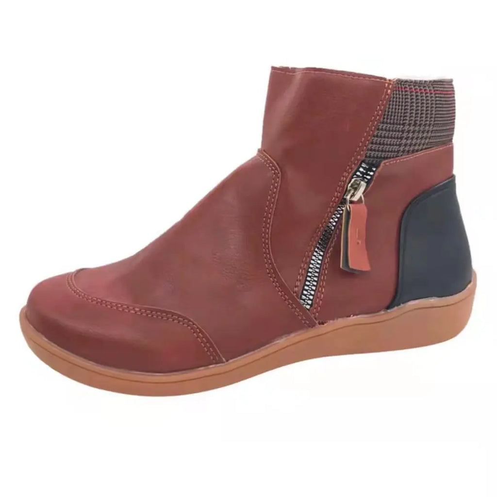 Bottine orthopédique femme à zip, confort et maintien du pied